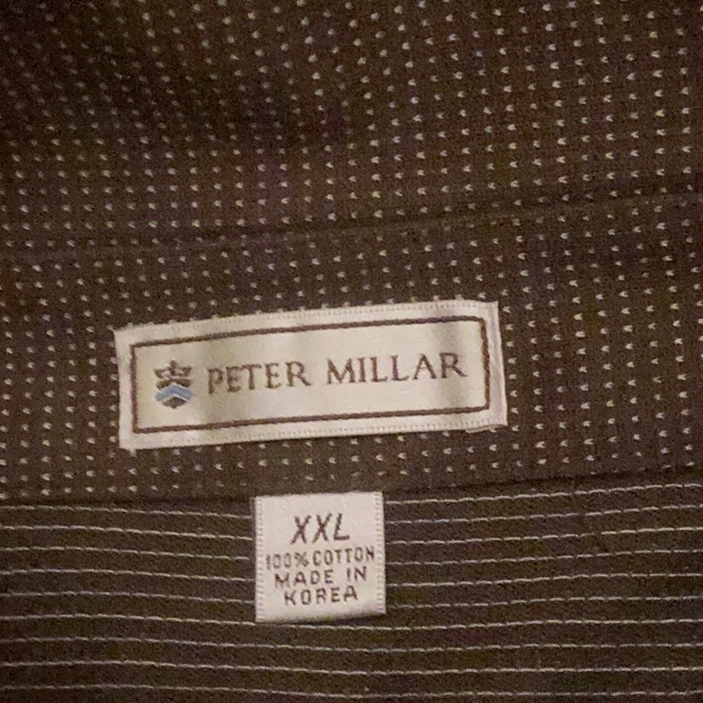 Brown Patterned Polo Peter Millar 100% Cotton - image 2